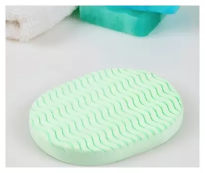 Спонж для умывания Овал, цвет мятный