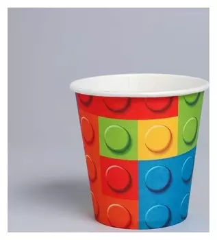 Стакан бумажный Конструктор, набор 6 шт, 250 мл