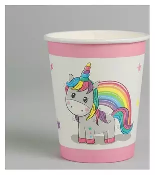 Стакан бумажный «Крошка единорог», набор 6 шт.