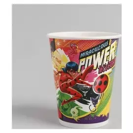 Стакан бумажный «Леди баг», набор 6 шт., 250 мл