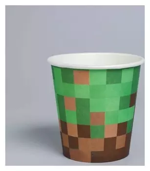 Стакан бумажный «Пиксели», набор 6 шт., 250 мл