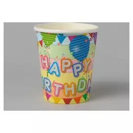 Стакан бумажный «С днём рождения», шарики, 6 шт.