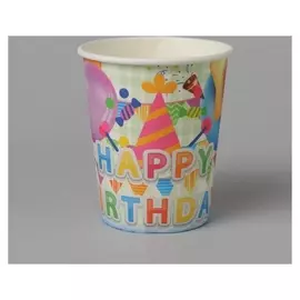 Стакан бумажный «С днём рождения», шары, 6 шт.