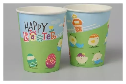 Стакан бумажный «Счастливой пасхи», набор 6 шт.