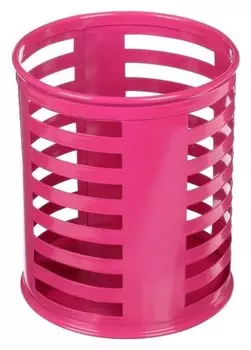 Стакан для пишущих принадлежностей круглый металл розовый