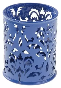 Стакан для ручек, круглый, «Узор», синий