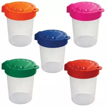 Стакан-непроливайка Премиум с крышкой, ассорти, прозрачный