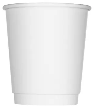 Стакан одноразовый бум 2-сл. D-80мм 250мл белый, комус (25шт/уп)
