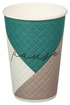 Стакан одноразовый бум 2-сл. D-90мм 400мл Pause Ndw16 25шт/уп