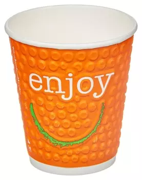 Стакан одноразовый бум двухслойный D-80мм 200мл Enjoy DW9 37шт/уп