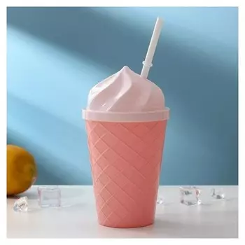 Стакан «Пломбир», 500 мл, с крышкой и трубочкой