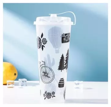 Стакан с крышкой «Путешествие», 9×20 см