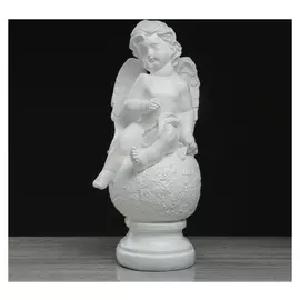 Статуэтка "Ангел на шаре", белый, 43 см