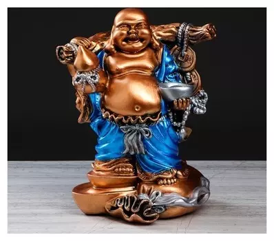 Статуэтка "Хотэй", бронзовый цвет, цветной, 32 см