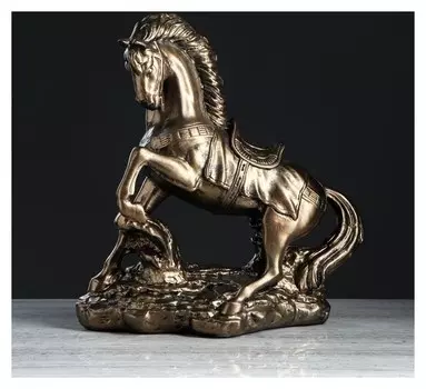 Статуэтка "Конь на дыбах" бронзовый цвет, 37 см