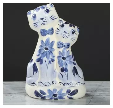 Статуэтка "Котики свидание" роспись, керамика, 13 см