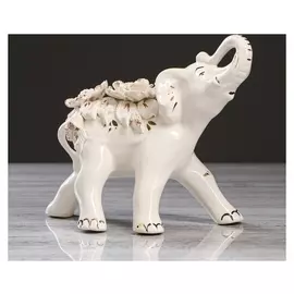 Статуэтка "Слон", белая лепка