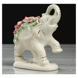 Статуэтка "Слон индийский" цветная лепка, 17 см