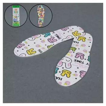 Стельки для обуви, детские, антибактериальные, универсальные, 25-36 р-р, пара