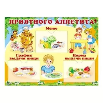 Стенд приятного аппетита (Формат А2) 3 пласт. Кармана 230х158 мм