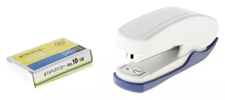 Степлер №10, до 15 листов со скобами, в блистере