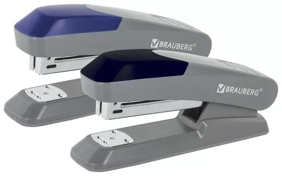 Степлер №24/6, 26/6 "Delta", до 25 листов, с резиновой накладкой, серый