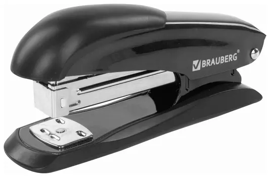 Степлер №24/6, 26/6 металлический Brauberg "Office Expert", до 25 листов, черный, 228593