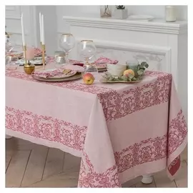 Столовый набор "Этель" (Скатерть 150х250 см, салфетки 45х45 см - 8 шт.) цвет бордо, хл. с вмго