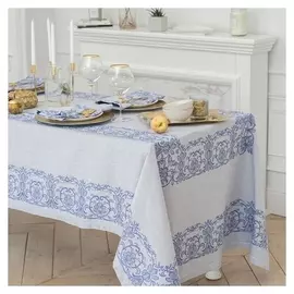 Столовый набор "Этель" (Скатерть 150х250 см, салфетки 45х45 см - 8 шт.) цвет синий, хл. с вмго