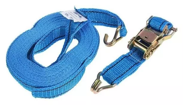 Стяжка груза с механизмом 130 мм, ширина ленты 38 мм, нагрузка 2000/4000 кг, длина 10 м