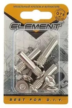 Стяжка межсекционная Element, 8х30 мм, никель, на блистере 4 шт.