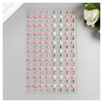 Стразы самоклеящиеся "Жемчуг", 6 мм, 152 шт.