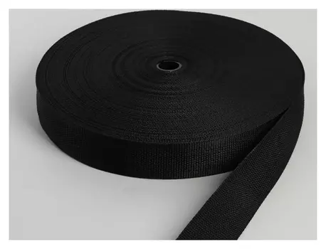 Стропа, 40 мм, 50 м, цвет чёрный