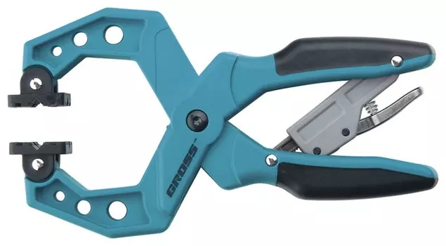 Струбцина клещеобразная 4, пластиковый корпус, храповой механизм жесткой фиксации, 100 мм