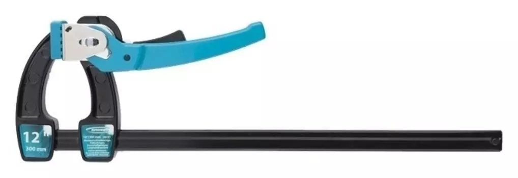 Струбцина реечная быстрозажимная 12, металлический корпус, рычажный храповой механизм, 300 мм