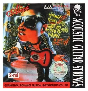 Струна Alice A306-2 №2 металлическая, толщина 0,014"