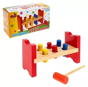 Стучалка на ножках с 6 гвоздиками и молоточком