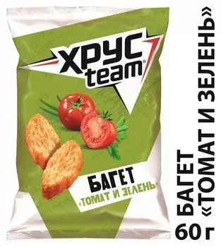Сухарики хрустим багет томат/зелень 60 г