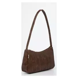 Сумка-багет, отдел на молнии, цвет тёмно-коричневый