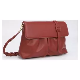 Сумка-багет, отдел на молнии, длинный ремень, цвет бордовый