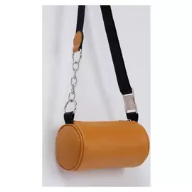 Сумка-багет, отдел на молнии, длинный ремень, цвет рыжий