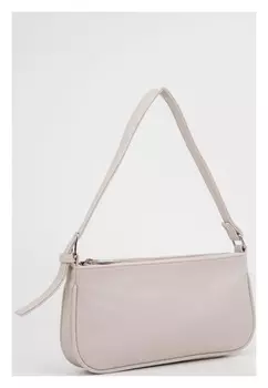 Сумка-багет, отдел на молнии, наружный карман, цвет молочный