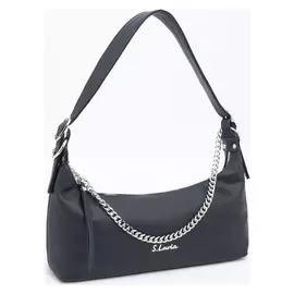 Сумка-багет, отдел на молнии, наружный карман, регулируемый ремень, цвет чёрный