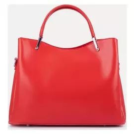 Сумка деловая, 3 отдела на молнии, наружный карман, длинный ремень, цвет красный