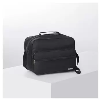 Сумка деловая, отдел на молнии, 2 наружных кармана, длинный ремень, цвет чёрный