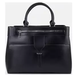 Сумка деловая, отдел на молнии, 3 наружных кармана, длинный ремень, цвет чёрный