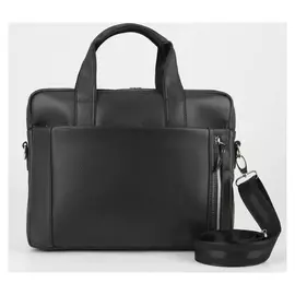 Сумка деловая, отдел на молнии, 3 наружных кармана, регулируемый ремень, цвет чёрный