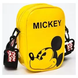 Сумка дет микки L-б/н, 10*4*15, отд на молнии, регул ремень, желтый