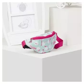 Сумка детская поясная, отдел на молнии, цвет бирюзовый