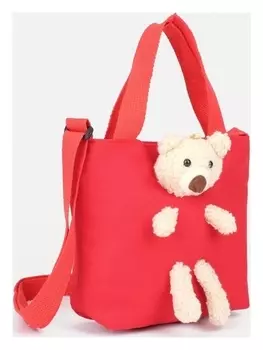 Сумка детская с игрушкой, цвет красный, 18х7х17 см